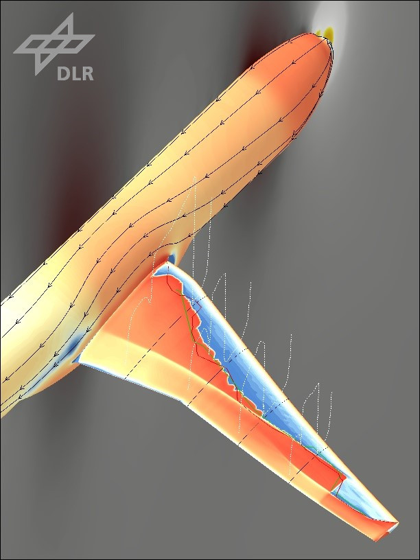 Laminar-turbulente Transition am Flügel des NASA Common Research Model with Natural Laminar Flow (CRM-NLF)